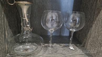 Set decanter e bicchieri argento Maria Cristina s