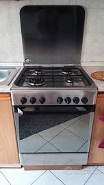 cucina gas 4 fuochi inox 60 cm. forno elettrico
