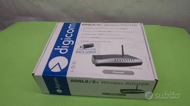 Digicom modem Router ADSL2/2+ wireless, con chiave