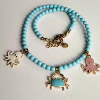collana in pasta di turchese e ciondoli tema mare
