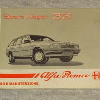 LIBRETTO USO E MANUTENZIONE ALFA 33 SPORT WAGON