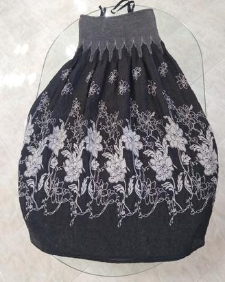 Vestito estivo lungo vestitino gonnellone nero 