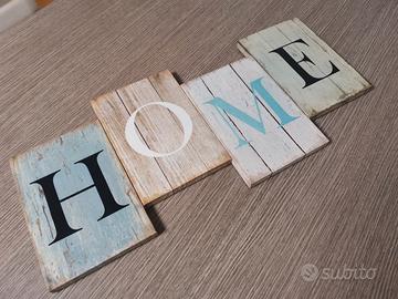 Quadro decorativo “HOME” effetto legno