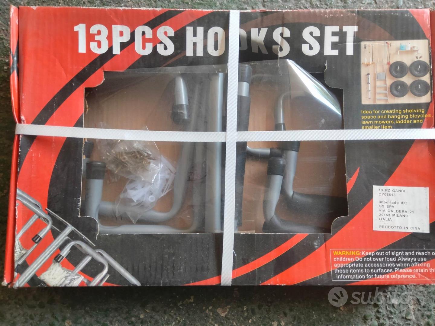 Ganci Da Parete Per Attrezzi - Set 15 Pezzi, Rivestiti In Plastica, Per Garage E Cantina - Foto 12