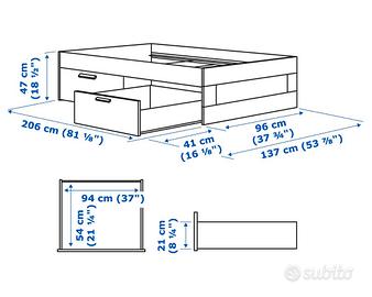 Letto singolo contenitore