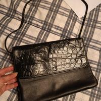 Borsa in pelle vintage nera