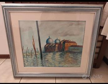 dipinto/ quadro ad acquerello scena veneziana