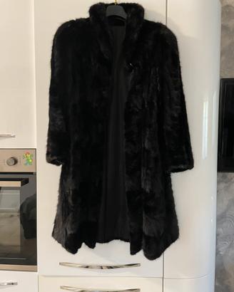 Pelliccia Visone Nero Vero Vintage MD Taglia M