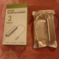 Hub 3 porte usb e adattatore ethernet