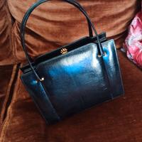 borsa serpente nera artigianale