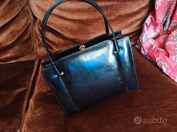 borsa serpente nera artigianale