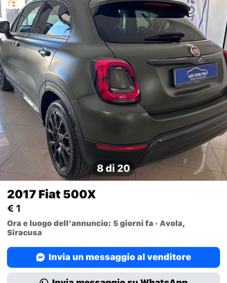 Fiat 500x cross design opaco