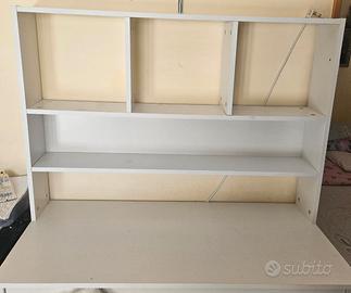 Scrivania con libreria integrata (bianca)