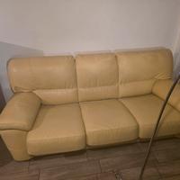 Divano Letto 3 Posti in Pelle - Rete e Materasso