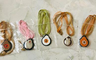 Collane tessuto e pelle