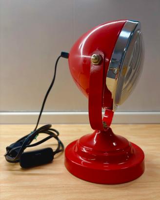 Lampada da tavolo stile faro auto regolabile rosso
