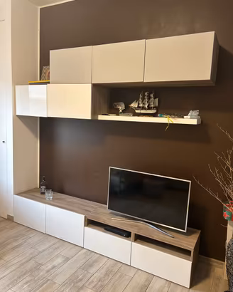 Parete attrezzata IKEA BESTÅ rovere tortora-bianco
