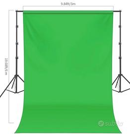 Fondale pieghevole 3 x 6 m. Verde (green screen)
