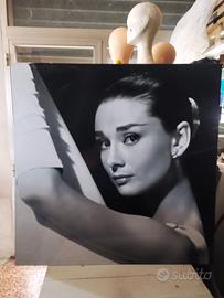 Quadro Quadrato Audrey Hepburn B&W 100x100
