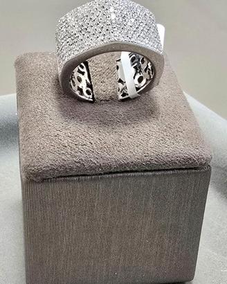 Anello Oro Bianco con pavè Diamanti naturali