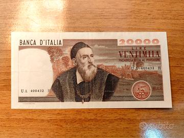 20000 lire tiziano banconota repubblica 