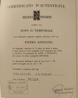 litografia Pietro Annigoni