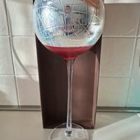 Vaso vetro rosso e argento