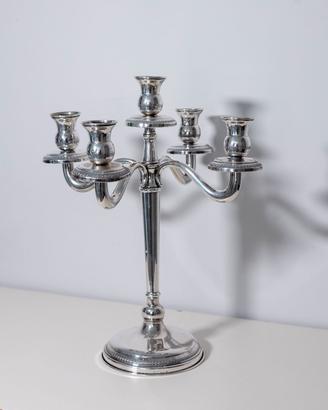 Candelabro 5 Fiamme in Argento 800 "Sposito" - H 3