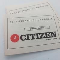 garanzia vintage sveglia Citizen (in bianco)