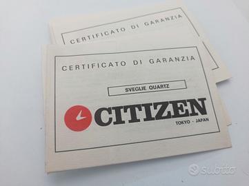 garanzia vintage sveglia Citizen (in bianco)