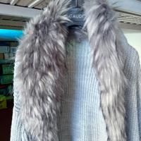 Cargigan lungo aperto con pelliccia