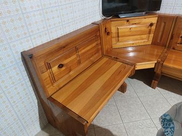Panca Rustica Angolare in Legno Massello