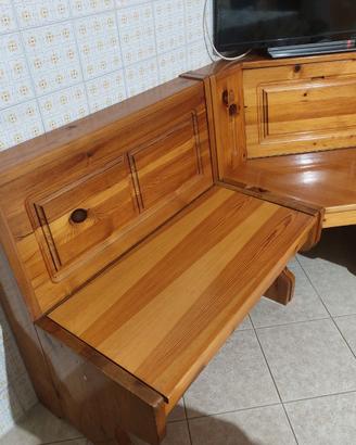 Panca Rustica Angolare in Legno Massello