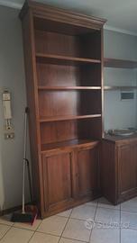 libreria e base in legno 