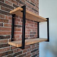 STRUTTURA IN FERRO NERO + MENSOLE IN LEGNO D'ABETE