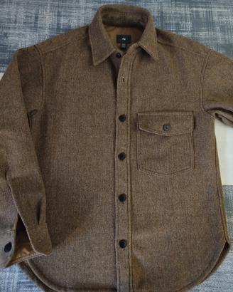 Giacca camicia uomo marrone 