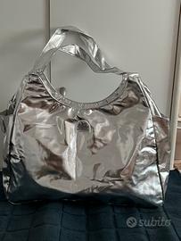 Borsa SUNDEK spiaggia argento (silver ) NUOVA