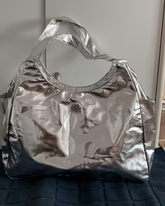 Borsa SUNDEK spiaggia argento (silver ) NUOVA