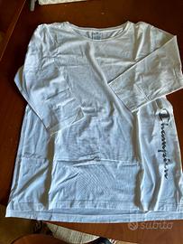 Maglia Champion bianca manica 3/4 taglia XL