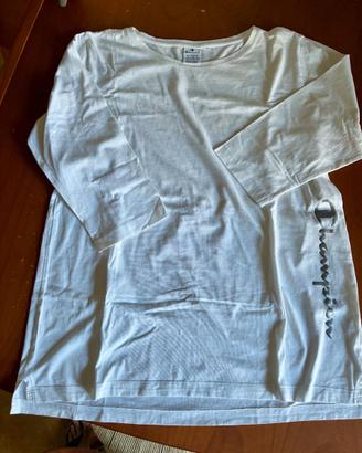 Maglia Champion bianca manica 3/4 taglia XL