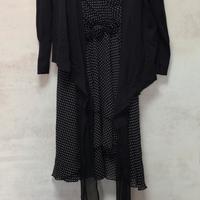 Abito a pois con fiori in rilievo + Bolero incroci