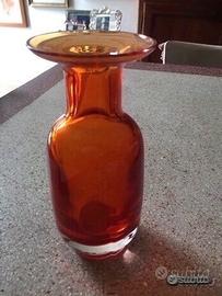Seguso vaso arancio in vetro sommerso 1960