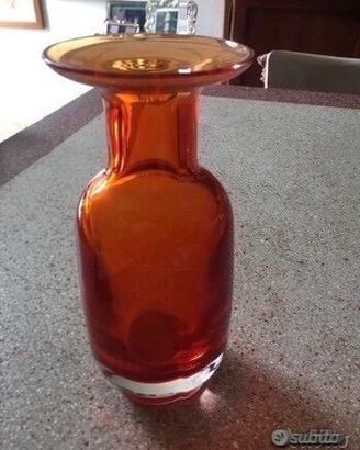 Seguso vaso arancio in vetro sommerso 1960