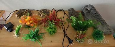 Piante rocce pompa per acquario