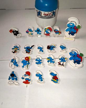 Lotto 21 mini stand Puffi Peyo 1986