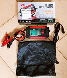Carica + Tester Batteria Smart Auto Moto Litio Agm