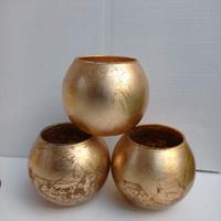 vaso centrotavola, foglia oro 