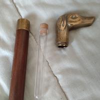 bastone anni 50 con fiaschetta porta wiscky