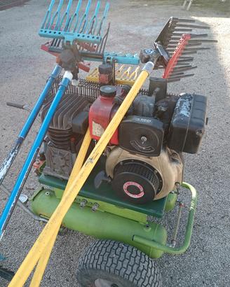 trattore motocompressore 600litri diesel con aste 