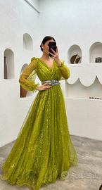 Abito cerimonia tulle e brillantini Tg. 46